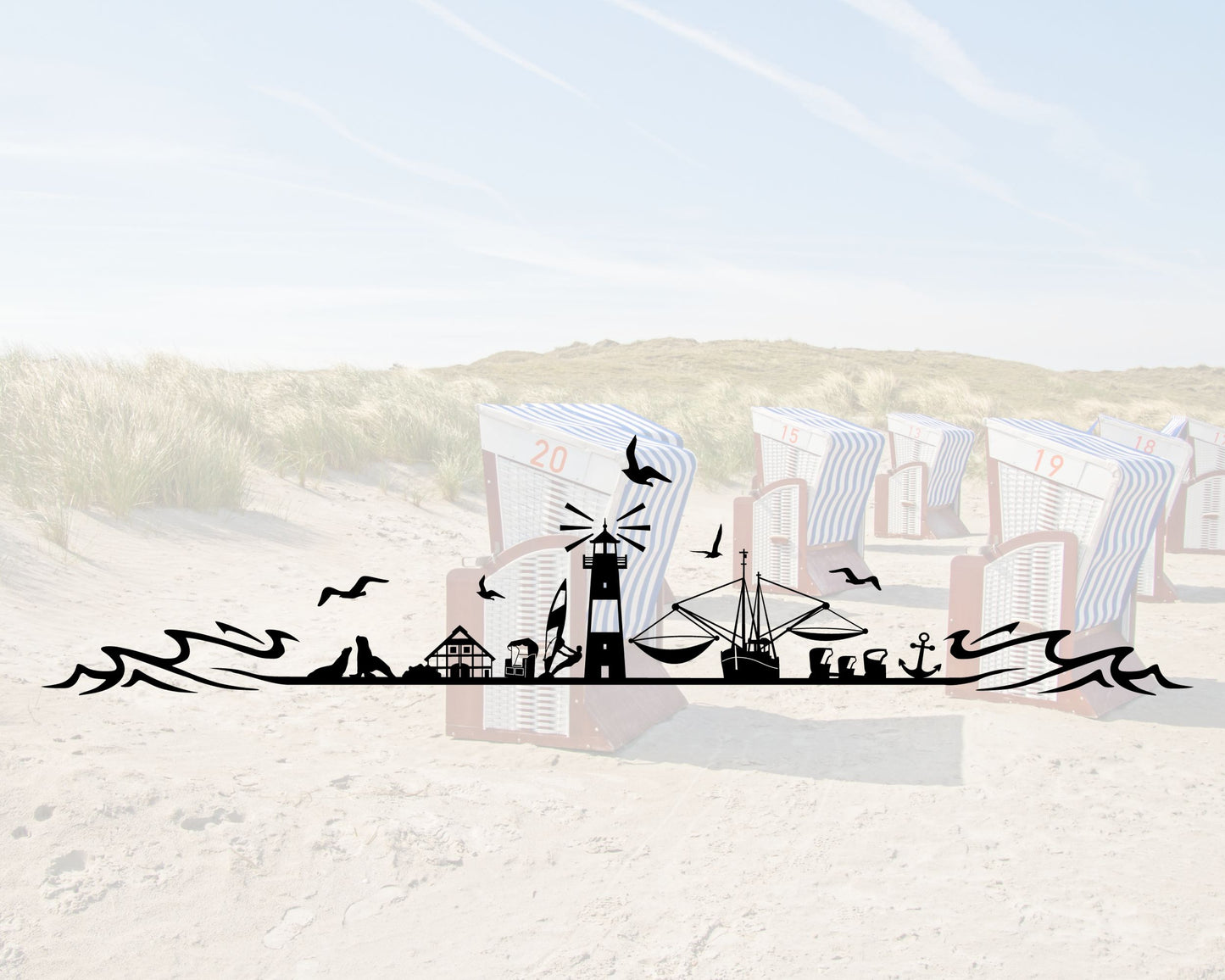 Vinyl Aufkleber Nordsee Silhouette