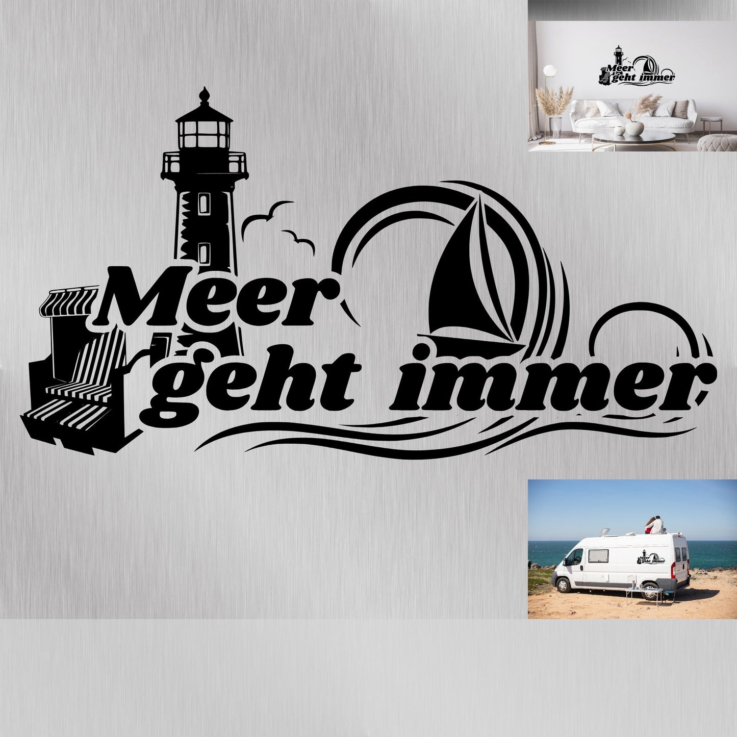 Vinyl Aufkleber „Meer geht immer“