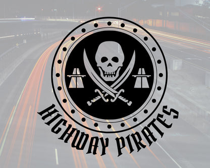 Plotterdatei Highway Pirates | Biker-Schädel Vektor | Motorrad Aufkleber | SVG DXF