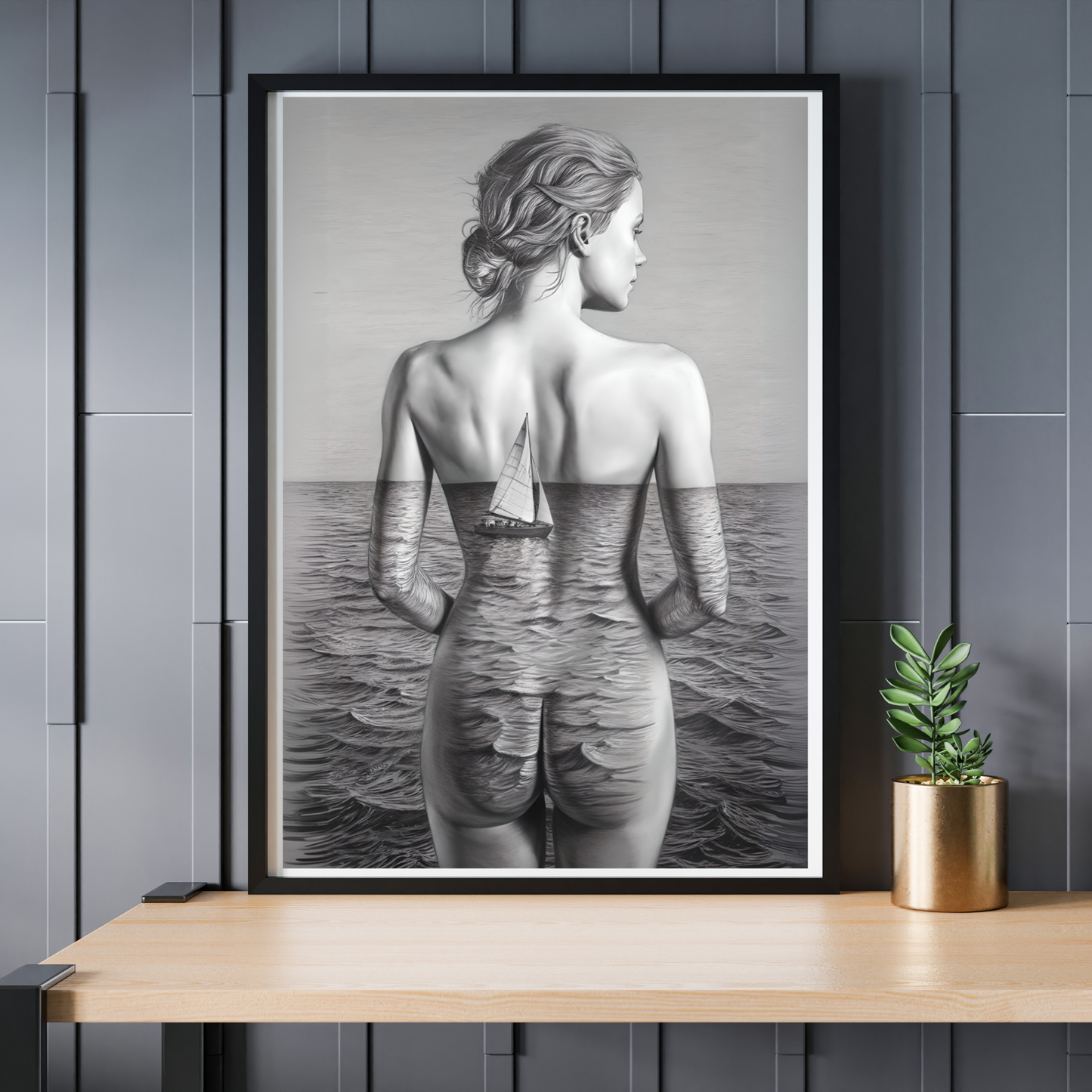 Maritimes Poster – Meer im Rücken