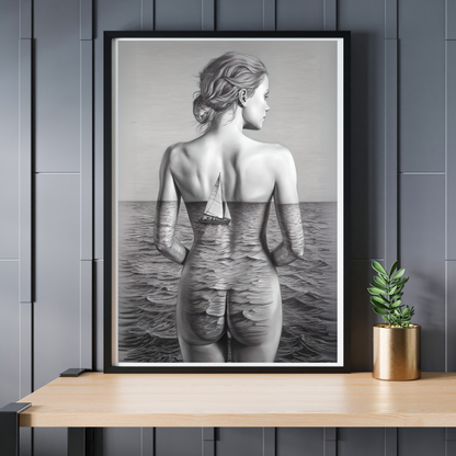 Maritimes Poster – Meer im Rücken