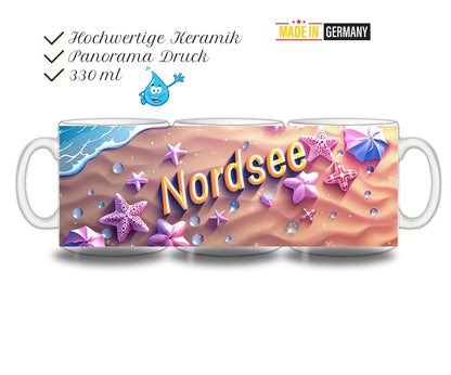 Panorama-Kaffeetasse mit Nordsee-Motiv