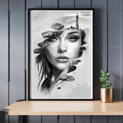 Maritimes Poster – Hüterin des Lichts