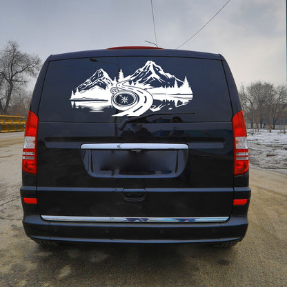 Plotterdatei Kompass Berge Straße Offroad SVG | DXF | PNG – Camper Vanlife Design