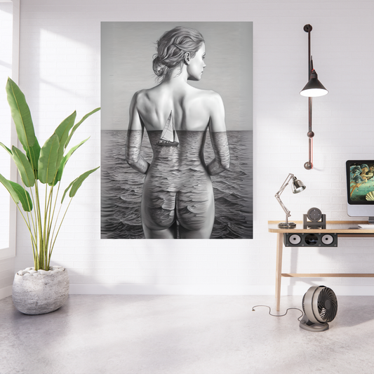 Maritimes Poster – Meer im Rücken