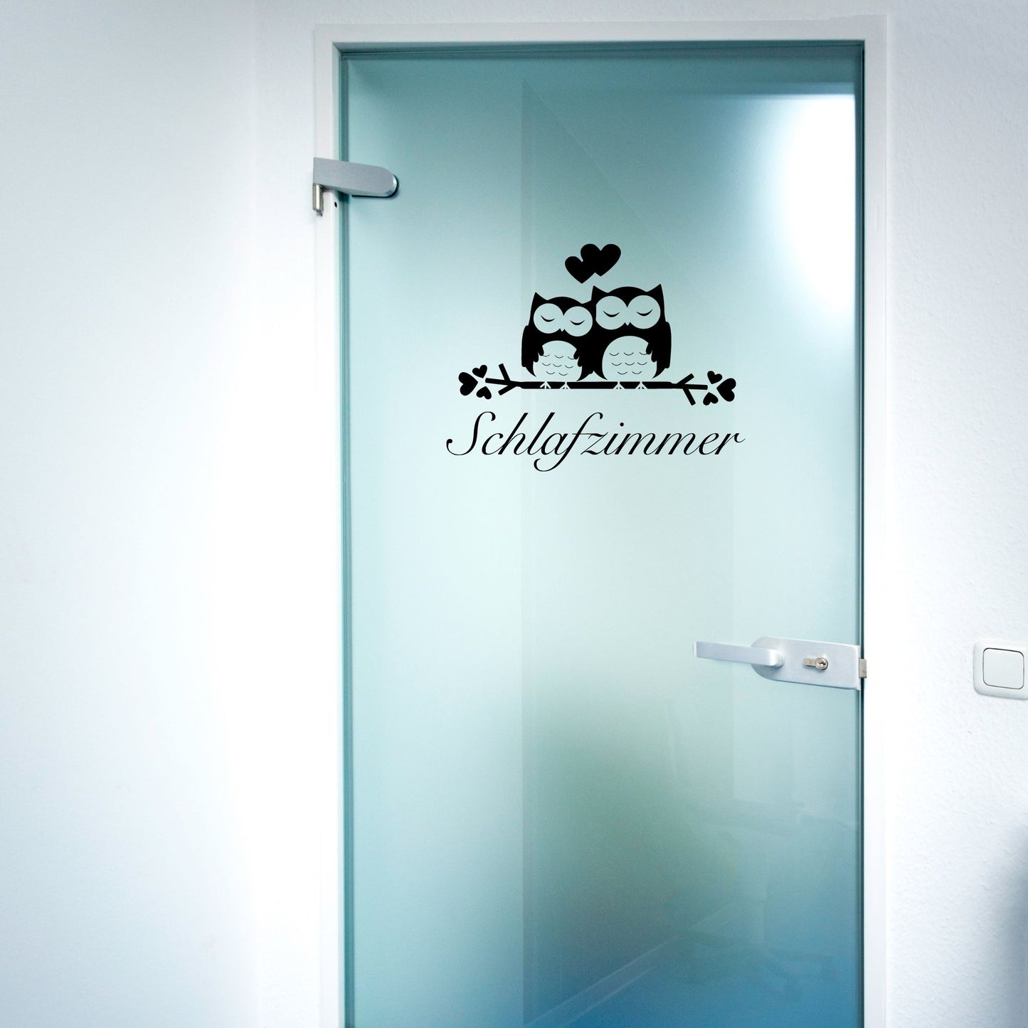 Plotterdatei Türaufkleber Schlafzimmer Eulenpaar | SVG DXF | Digitale Datei mit gewerblicher Lizenz