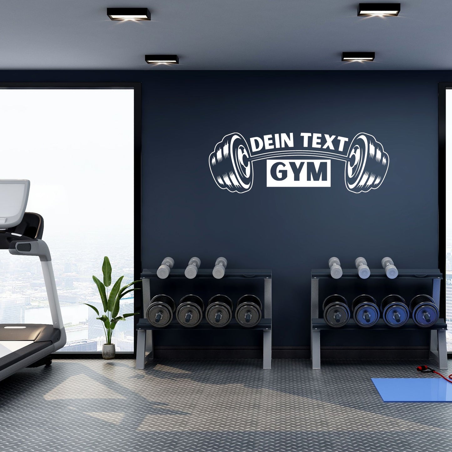 Plotterdatei Home Gym Personalisiert | Hantel Vektor | Fitness Studio Deko | SVG DXF
