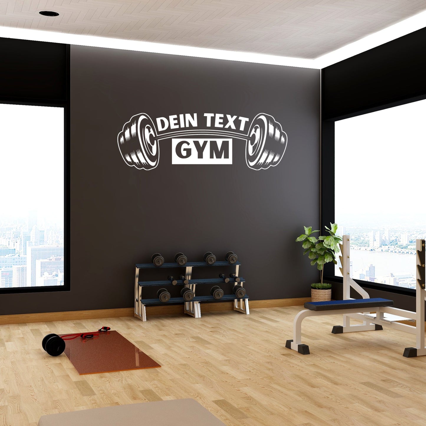 Plotterdatei Home Gym Personalisiert | Hantel Vektor | Fitness Studio Deko | SVG DXF