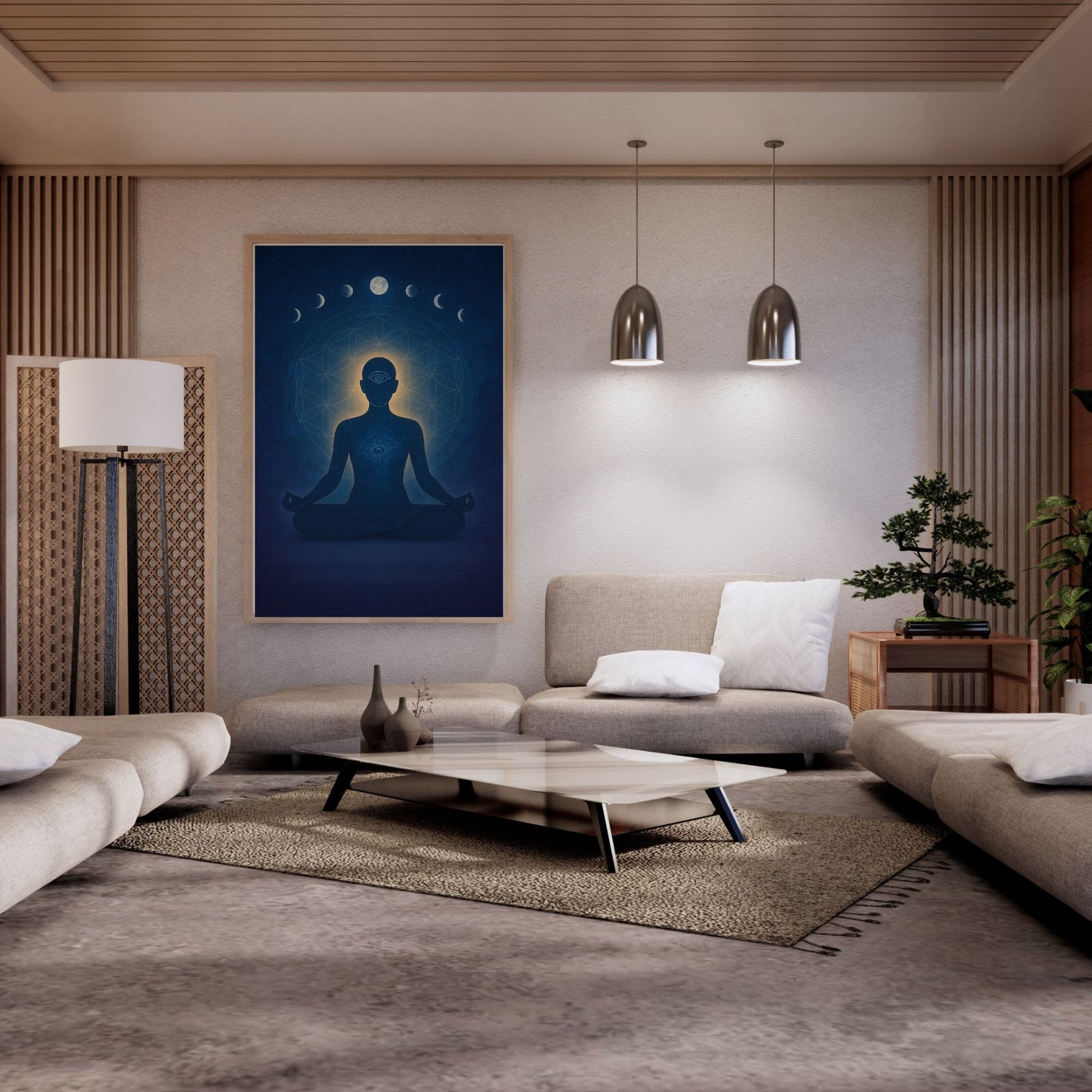 Affiche de méditation – Silence cosmique