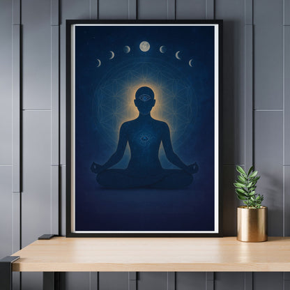 Affiche de méditation – Silence cosmique