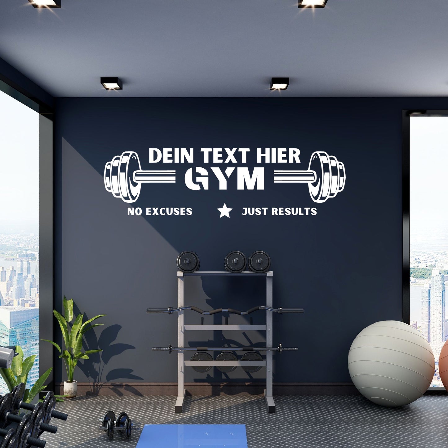 Plotterdatei "Home Gym Hantel" – SVG DXF PNG für Fitness Deko