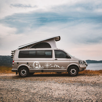 Plotterdatei Wohnmobil | Wohnwagen Set Meer & Welle SVG | DXF  – Camping Deko