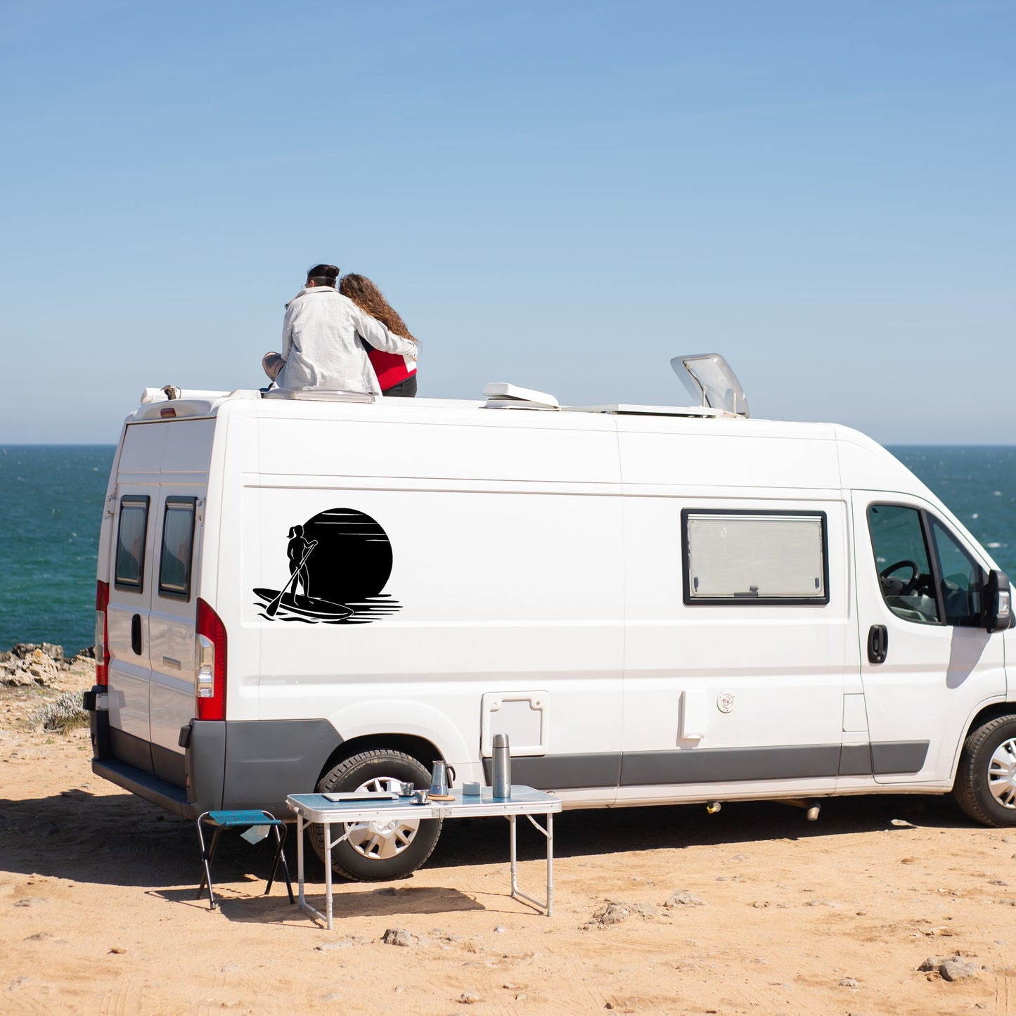 Wassersport-Aufkleber für Wohnmobil oder Heckscheibe – SUP Design

