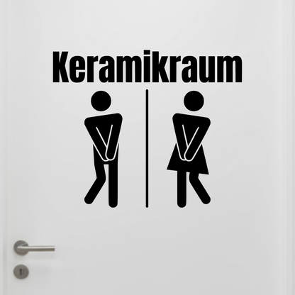 Plotterdatei WC Türschild "Keramikraum" SVG | DXF | PNG – Toiletten Humor