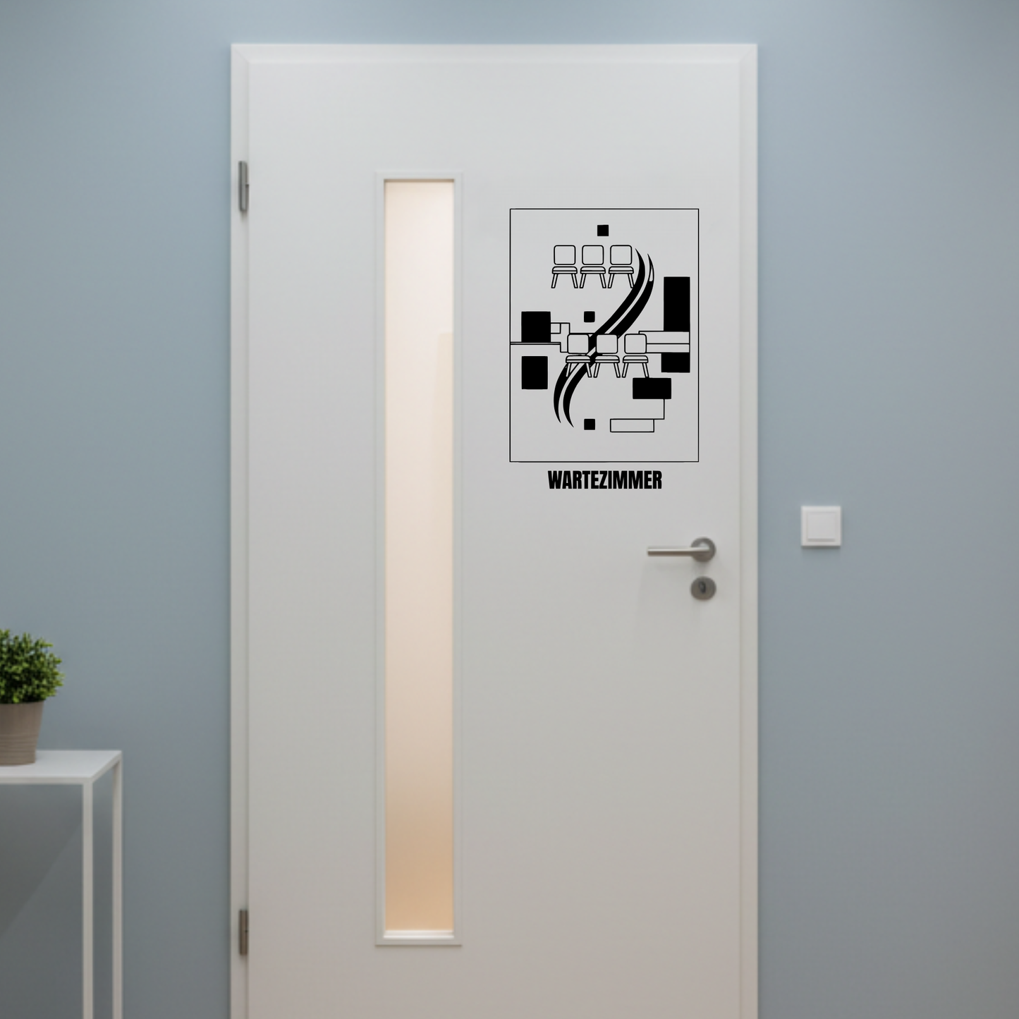Plotterdatei: "Wartezimmer" – Modernes Design für Ihre professionelle Türbeschriftung