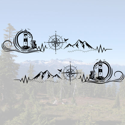 Plotterdatei Wohnmobil | Wohnwagen Set Meer & Welle SVG | DXF  – Camping Deko