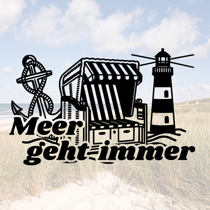Plotterdatei "Meer geht immer" | Spruch SVG DXF | Maritimer Camper-Slogan | Kommerzielle Nutzung