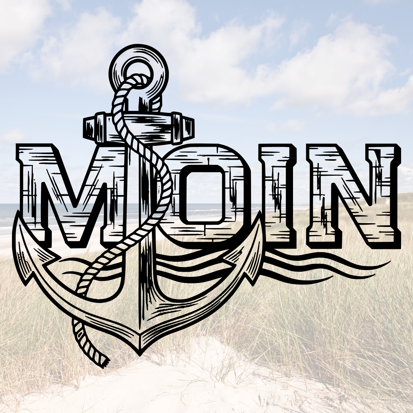 Plotterdatei "Moin mit Anker" | Norddeutscher Spruch SVG DXF | Maritimer Gruß zum Plotten | Gewerbliche Lizenz