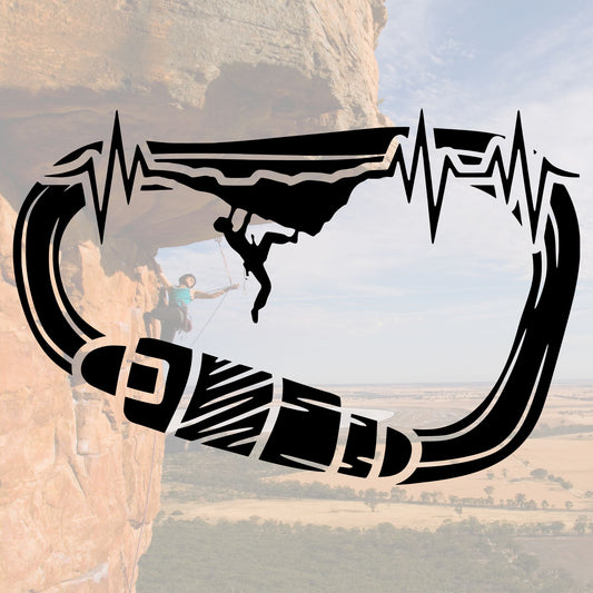 Plotterdatei Karabiner | Klettersport Symbol | Outdoor Vektor Grafik | Abenteuer Sticker SVG DXF