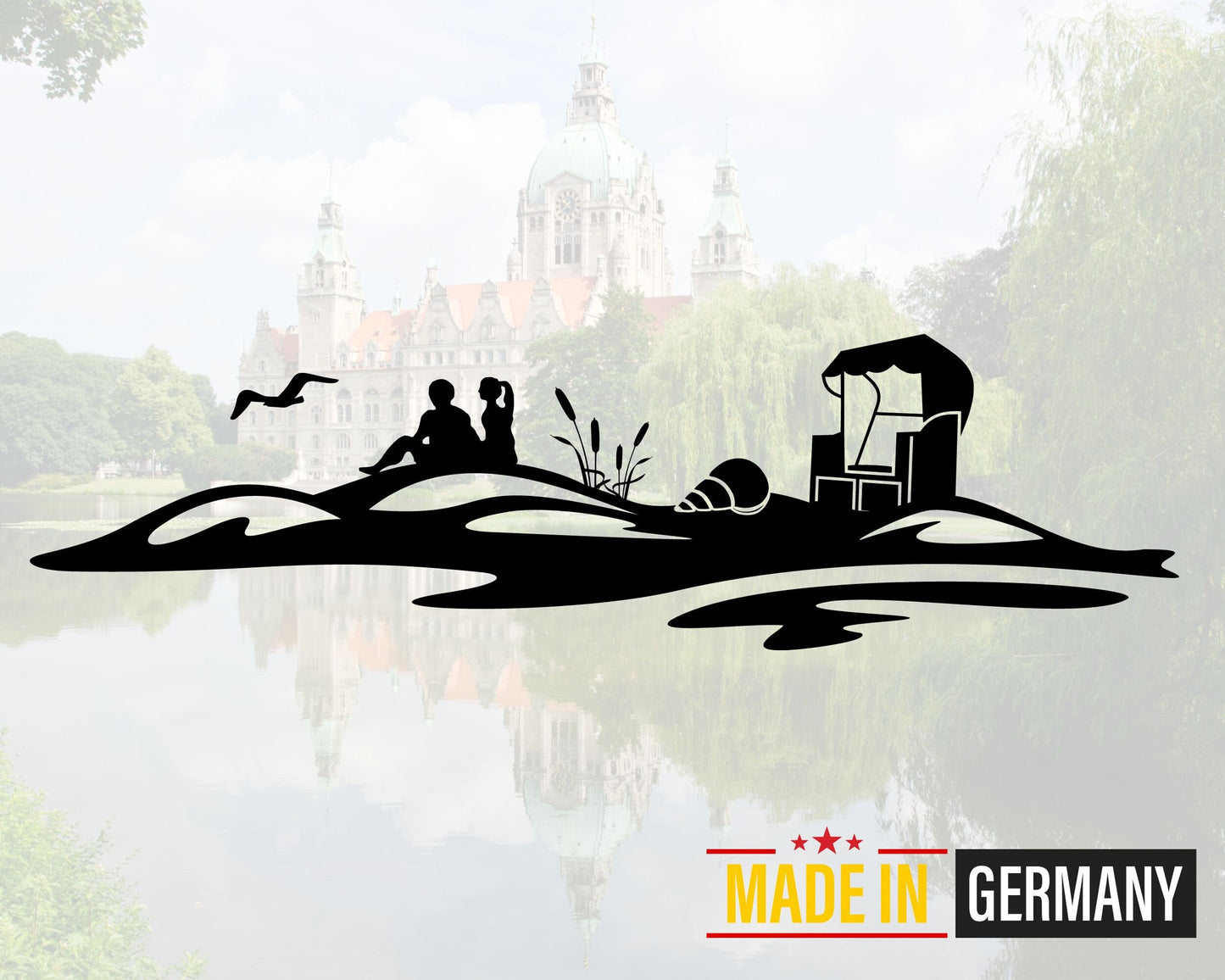 Vinyl Aufkleber Strand Szene – Pärchen am Meer – 30–100 cm